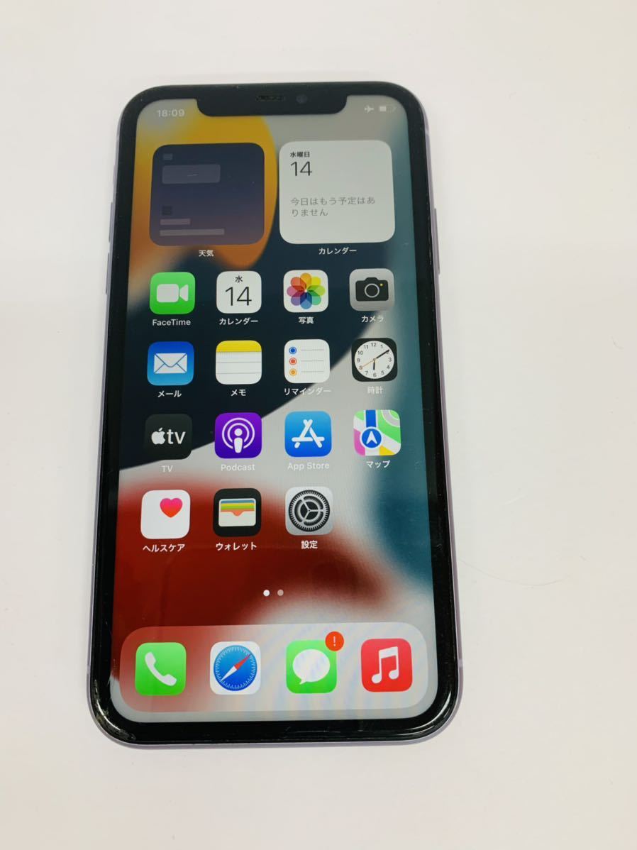バッテリー新品iPhone 11 パープル 128GB SIMフリー 超美品