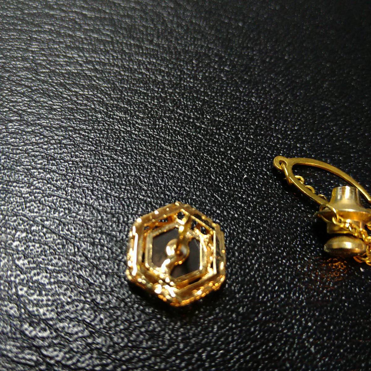オニキス 18K タイピン ヴィンテージ K18 オニキス タイピン 新品未使用品 オニキス ネクタイピン BVLGARI