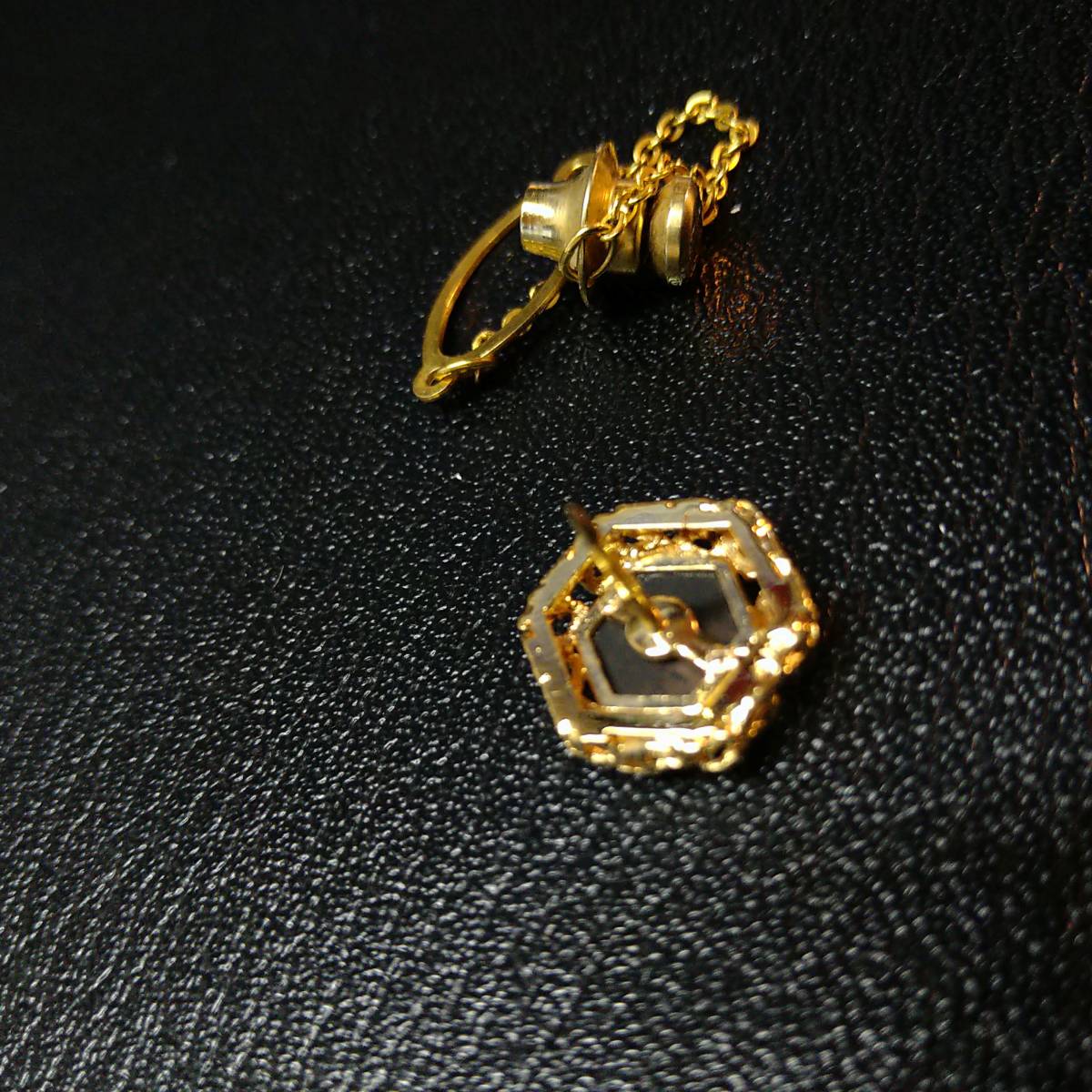 K18 オニキス タイピン 新品未使用品 オニキス ネクタイピン BVLGARI