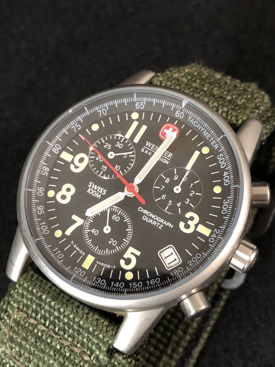 希少 ウェンガー S.A.K. DESIGN 536.0765 【0296】 腕時計 ウェンガー WENGER 536.0765 SAK DESIGN 革ベルト 付き