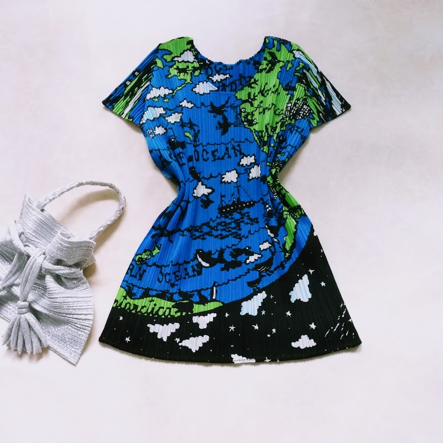 イッセイミヤケ プリーツプリーズ PLEATS PLEASE World Map Shirt Top