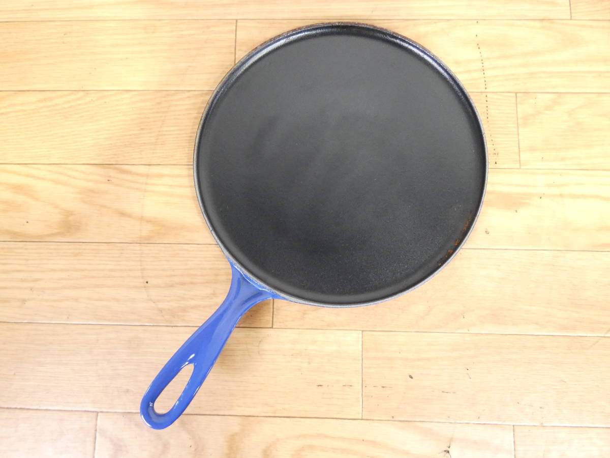 □Le Creuset ルクルーゼ クレープパン 27cm ブルー フライパン 調理