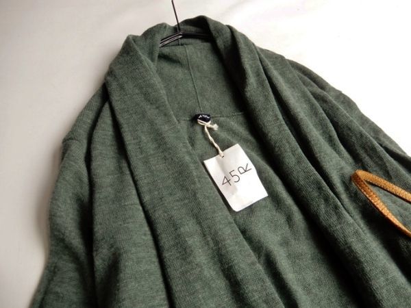 タグ付き未使用♪45RPM 上質ウール100%大人可愛いゆったりノーカラートッパーカーディガン♪ ウール100% 45rpm（素材（生地・毛糸）ウール）（コート 45R R刺繍 美品45R グランマママドーターゆったりキルティング切替ノーカラー上質
