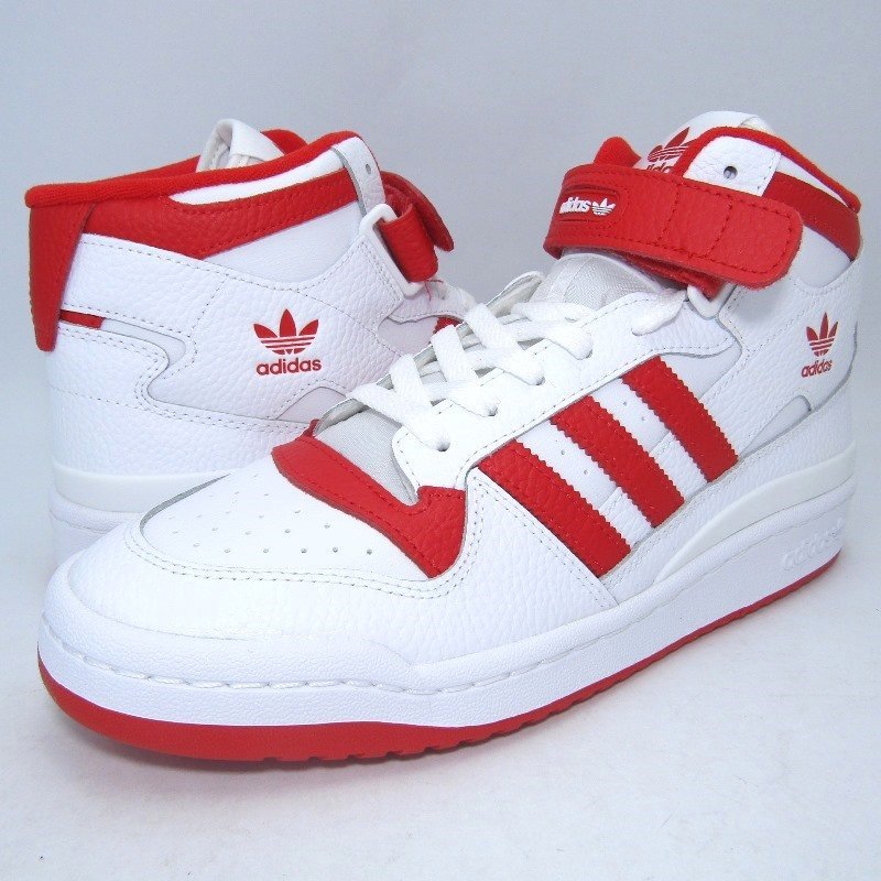 未使用 ADIDAS アディダス 27.5cm FORUM MID GY5819 フォーラム ミッド CLOUD WHITE/VIVID RED 箱付 71004752
