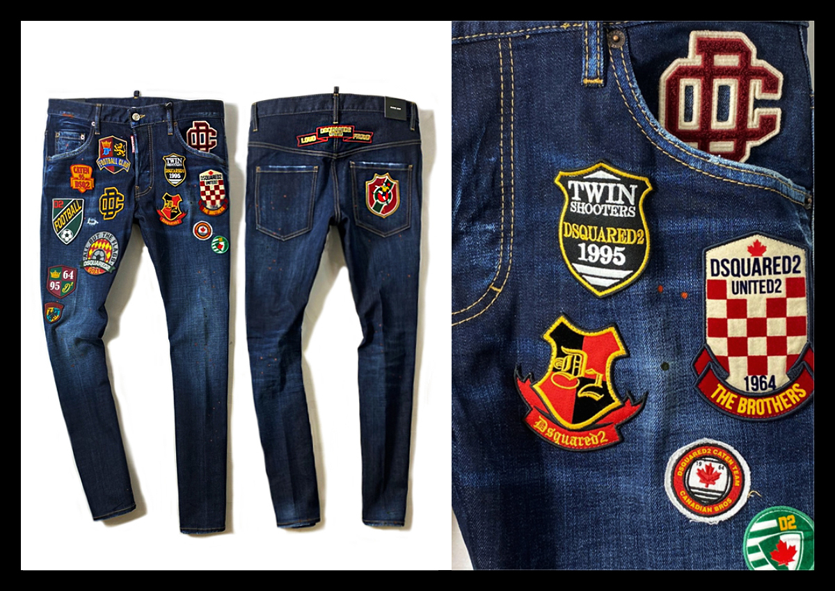 DSQUARED2 Skater Jean 42 BROSロゴワッペン付き