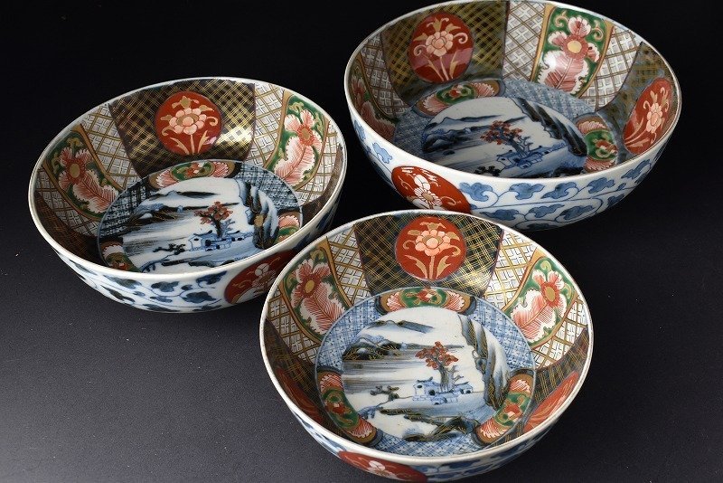 古伊万里 染錦 明治時代 | iichi ⁄ 古伊万里色絵三果文鉢（