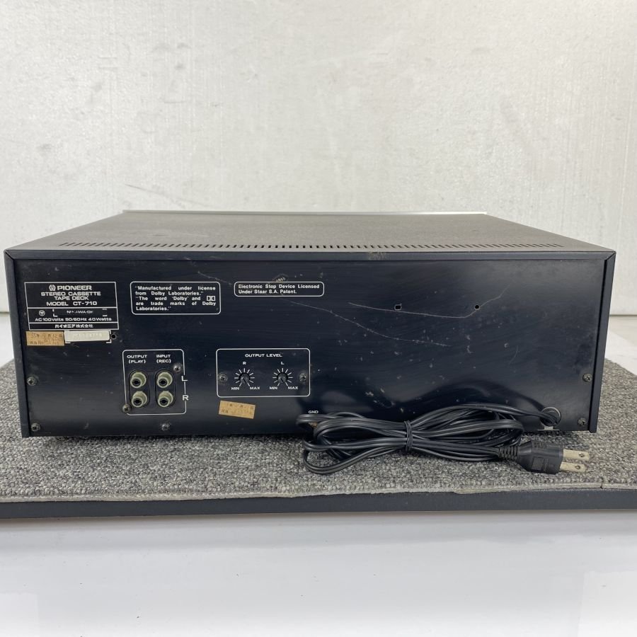 PIONEER CT-710 カセットデッキ 電源が入ることを確認◇ジャンク品