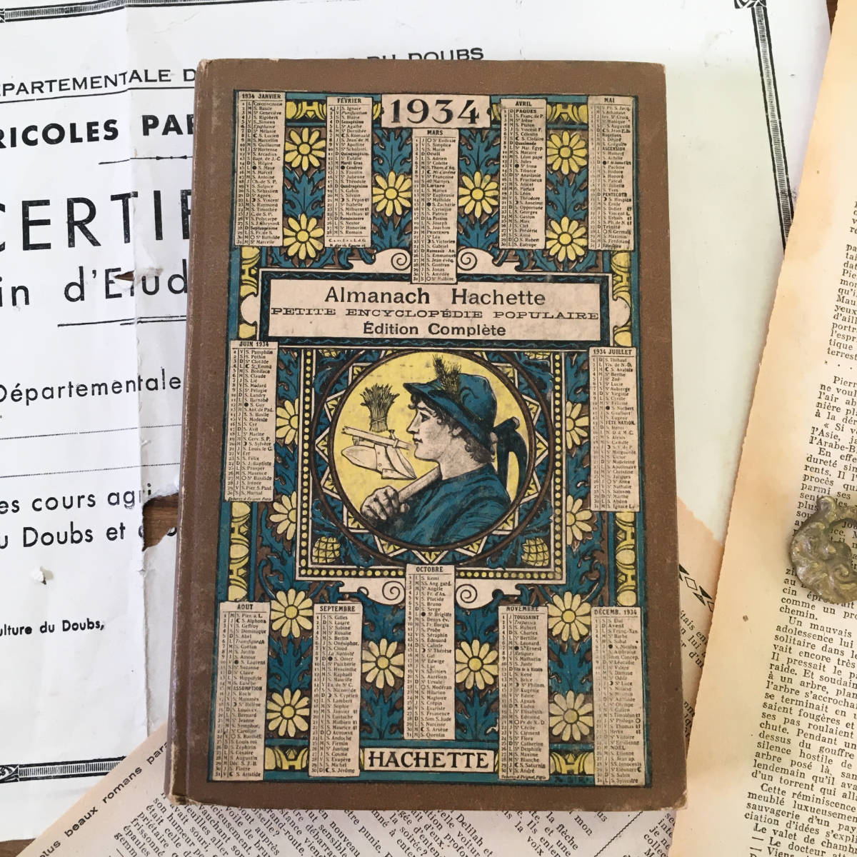 フランス雑貨 アンティーク アルマナック 生活情報誌 百科事典 1934年 