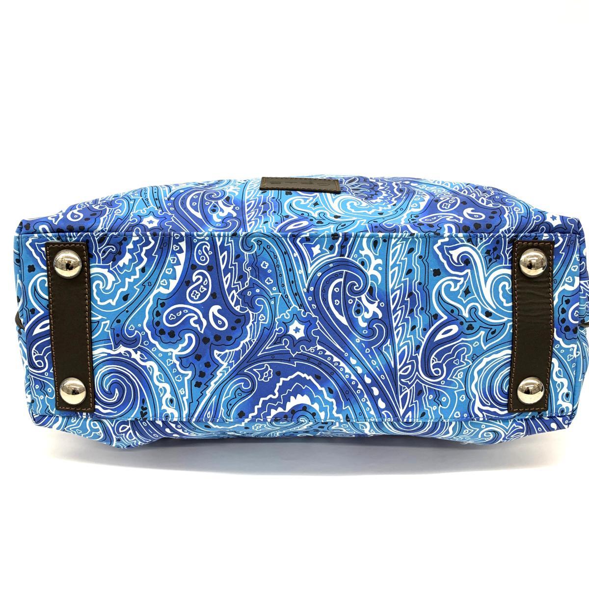 美品◇ETRO エトロ 2WAYトートバッグ◇ blue/青/ブルー/ペイズリー柄 