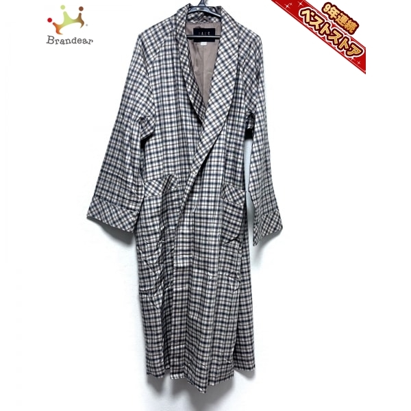 大得価，定番人気 ダックス DAKS サイズL - アイボリー&times;ネイビー&times;黒 メンズ 長袖/チェック柄/ショールカラー/ガウン/春/秋 コート(コート)｜売買されたオークション情報、yahooの商品情報をアーカイブ公 男性用