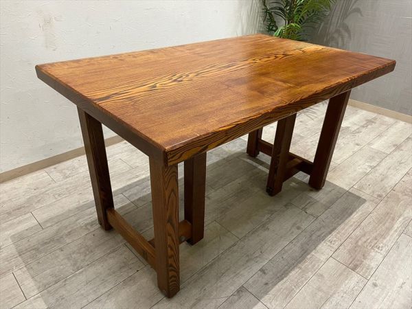 ★美品★岩手岩泉 純木家具 無垢材 センターテーブル リビング 座卓 銘木 高級 岩泉純木家具 無垢 最高級ダイニングテーブル / センターテーブル 約35