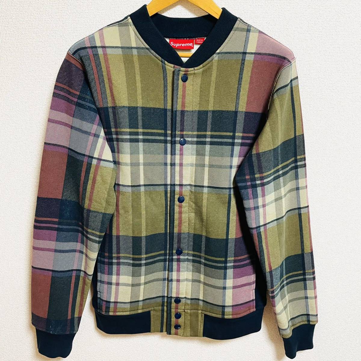 Supreme Arc Logo Plaid - Snap Front Large Shirt Jacket Quilted 