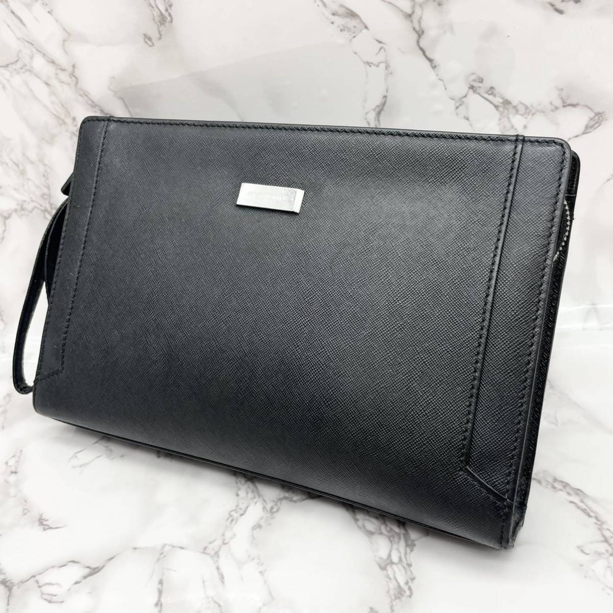 数量限定，お得 極 バーバリー セカンドバッグ Burberry メンズ クラッチバッグ サフィアーノレザー 手持ち 手提げ ロゴプレート ブラック(セカンドバッグ)｜売買されたオークション情報、yahooの商品情報をア セカンドバッグ