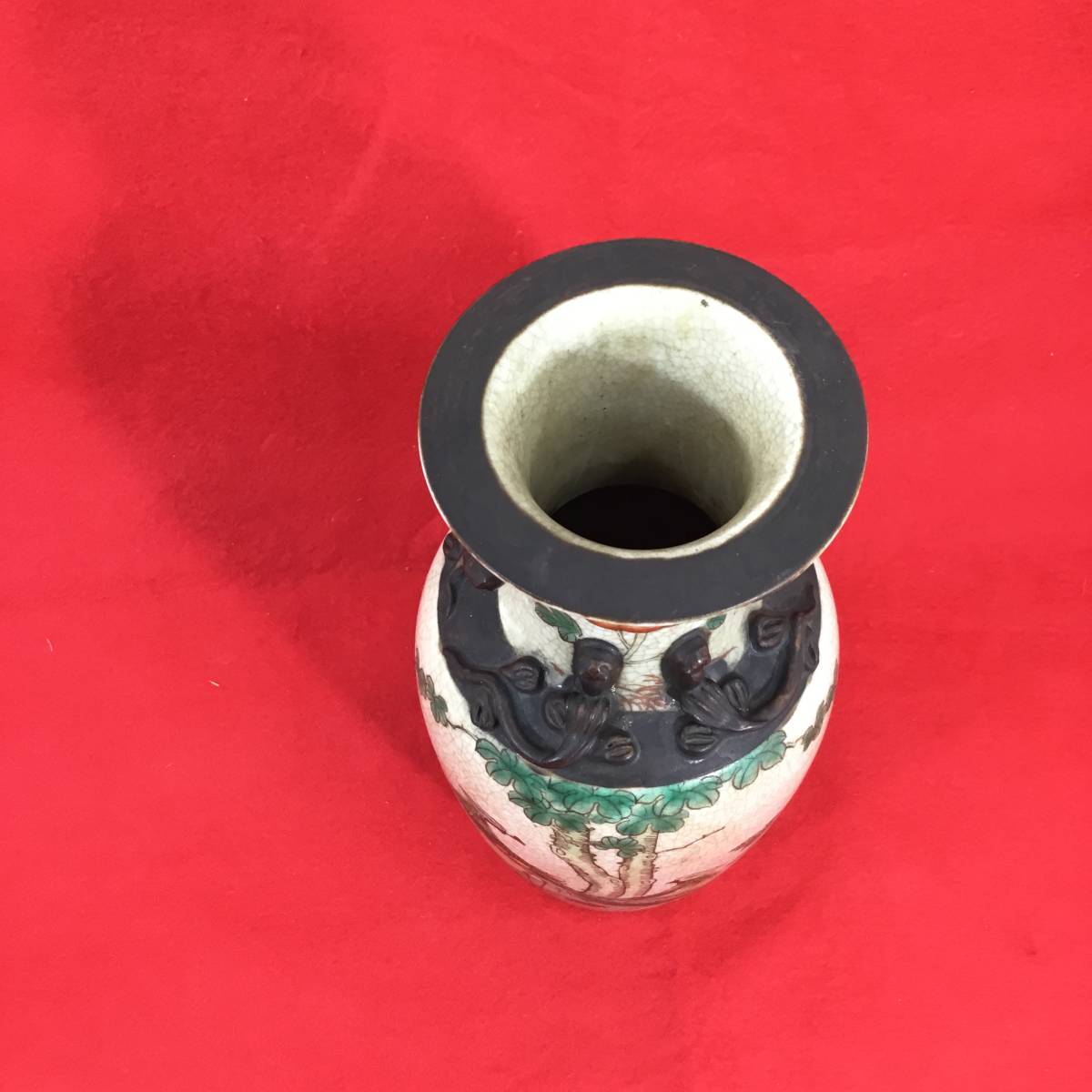 ◇◇中国美術 大明萬暦年製 龍鳳凰紋 耳付花瓶 双耳花瓶 唐物◇◇ 商品