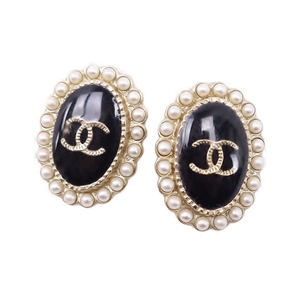 美品 シャネル CHANEL ピアス 18V ココマーク フェイクパール