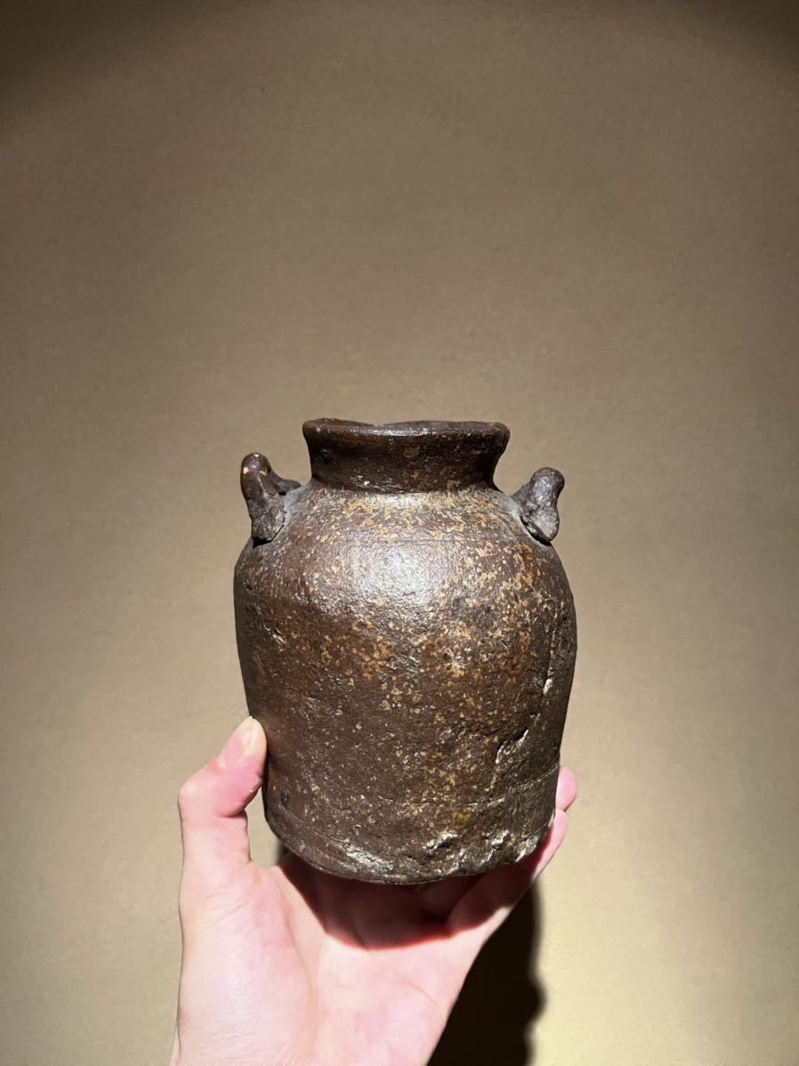 陶器 【 お歯黒壺 古越前 】.. 信楽 常滑 古備前 李朝 古伊万里 古