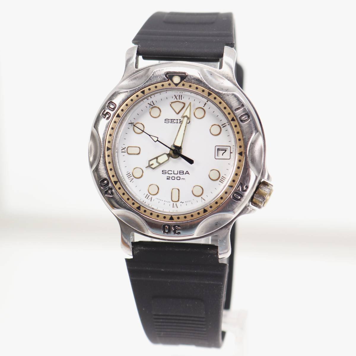 セイコー SCUBA メンズ 電池ベルト交換済み稼働品 K-59 SEIKO 腕時計 