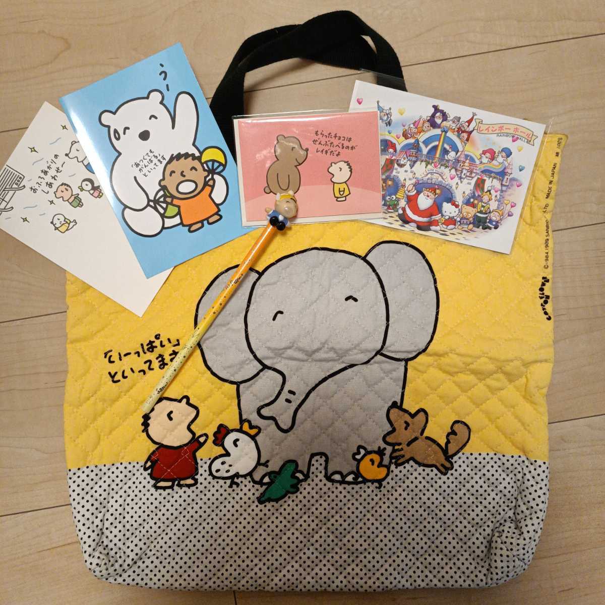サンリオ レトロ みんなのたぁ坊 たあ坊 たぁ坊 トートバック 鉛筆 
