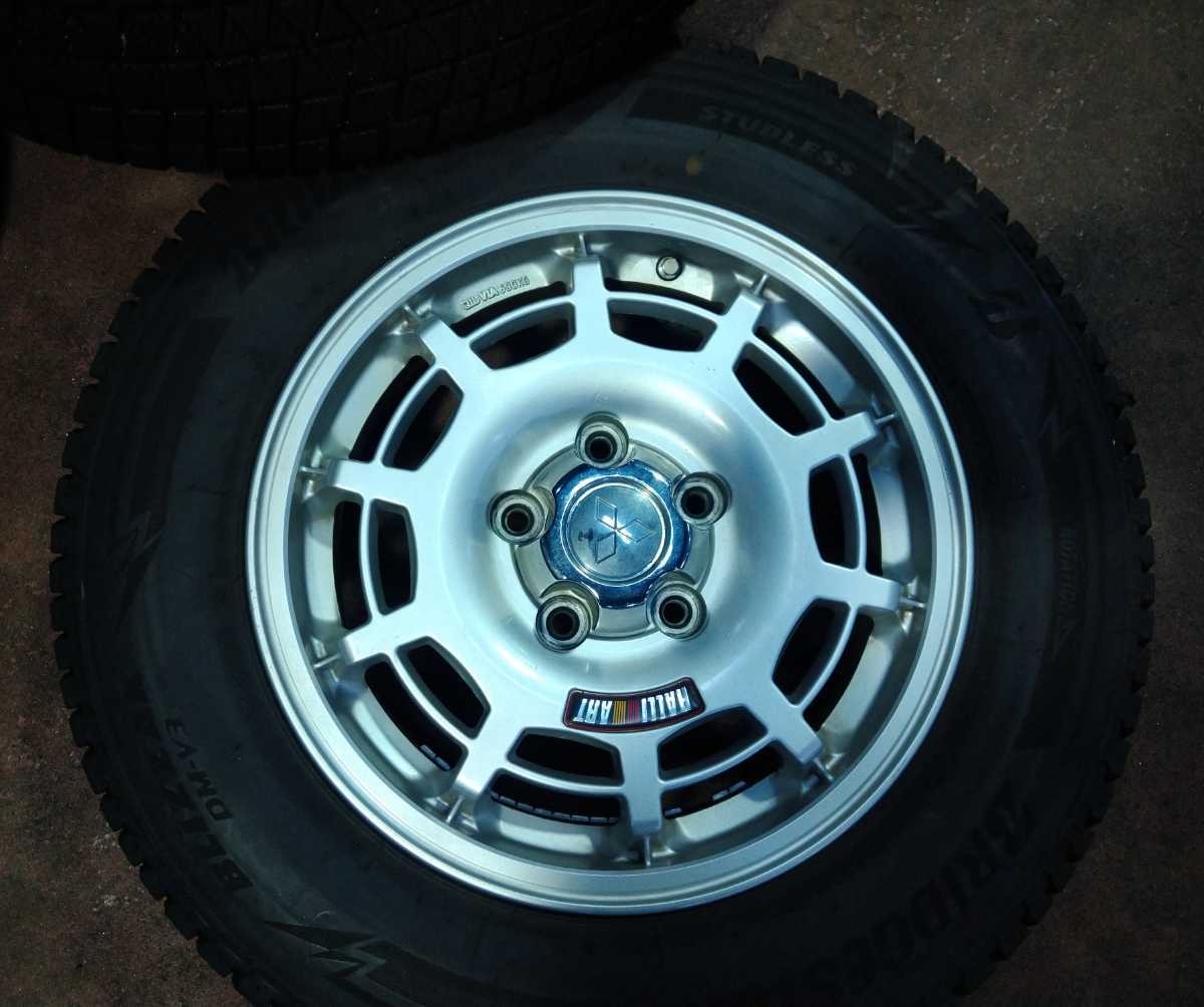 パジェロミニ 175&frasl;80R15 中古 114.3&frasl;5H ET42■ (スタッドレス) 中古　三菱パジェロミニ　スタッドレスホイールセット　175/80R15 ブリヂストン　DM-V3 19年製　純正アルミホイール　ラリーアート　　　