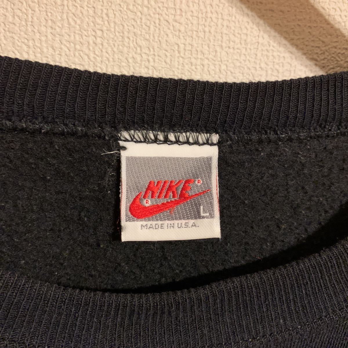 90s USA製 NIKE JORDAN スウェット/90年代 ヴィンテージ ナイキ L 黒 