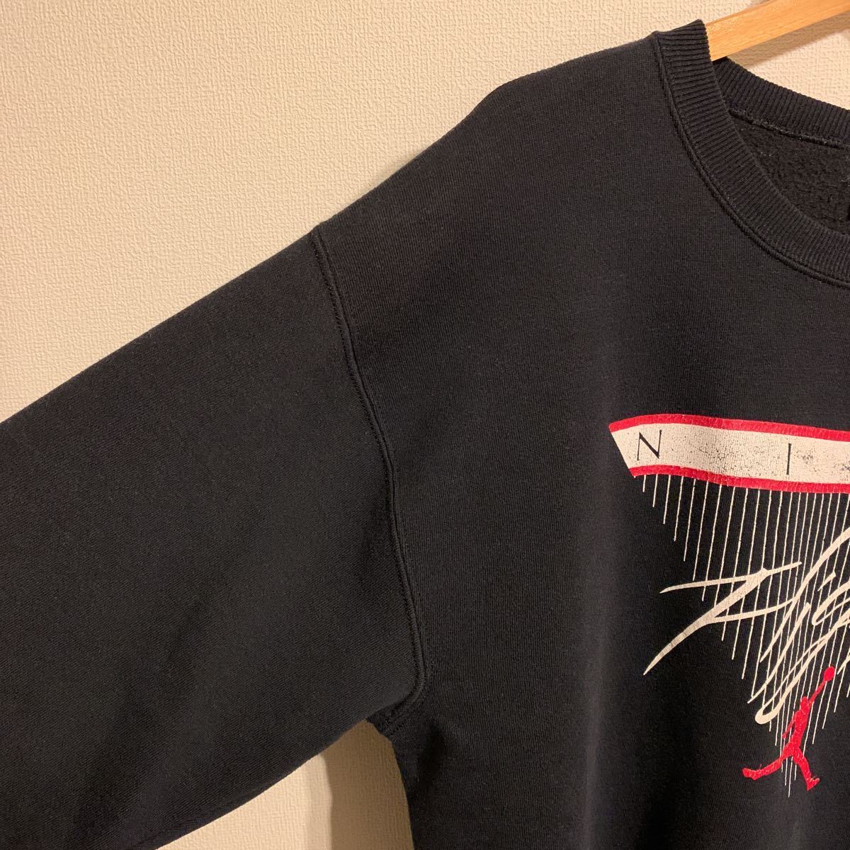 90s USA製 NIKE JORDAN スウェット/90年代 ヴィンテージ ナイキ L 黒 