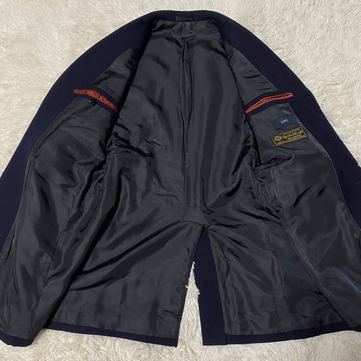 未使用級 シップス×ロロピアーナ チェスターコート テーラードジャケット【極上の存在感】SHIPS Loro Piana ネイビー M相当 チェスターコート Loro ロロピアーナ これぞ贅の極み◎極上カシミヤ100%「Loro カシミヤ100％ 長袖