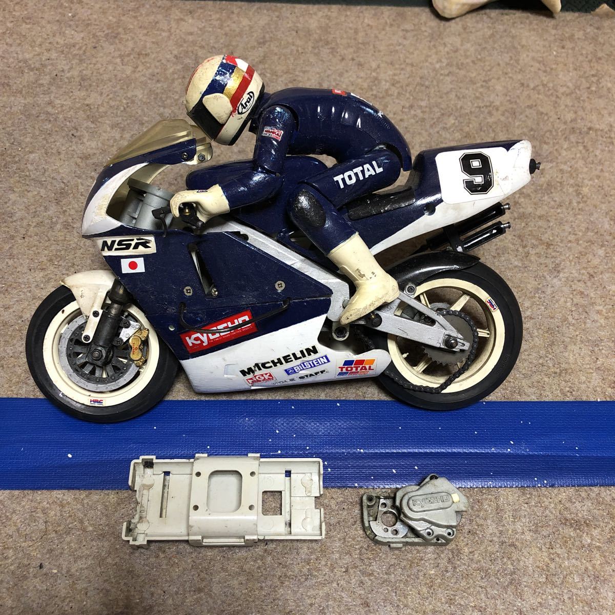 京商ハングオンレーサーNSR500当時物欠品多数完全ジャンク品 京商