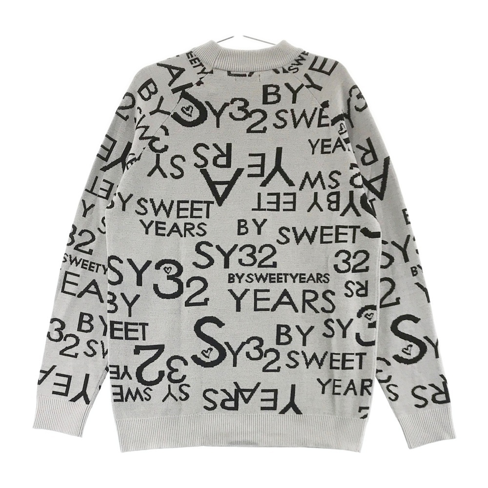 SY32 BY SWEET YEARS スウィートイヤーズ 2021年モデル ニットセーター 総柄 グレー系 XL [240001656563] ゴルフウェア メンズ