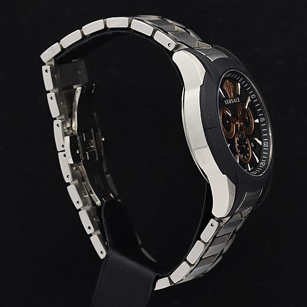 ヴェルサーチ クロノグラフ QZ ブラック文字盤