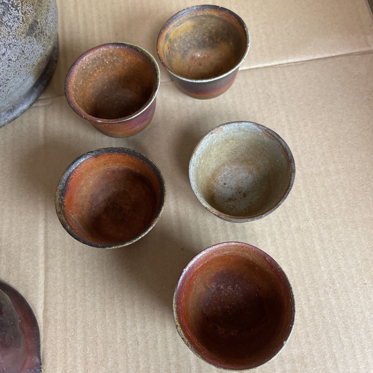 煎茶器揃 宝瓶 湯冷まし 湯呑5客 木箱入 煎茶道具 煎茶器