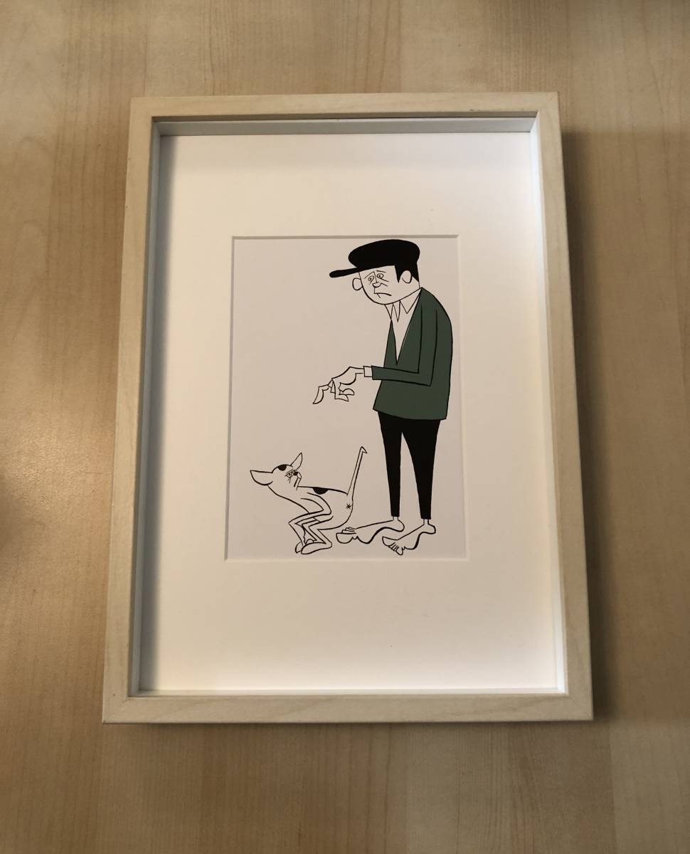 kj ☆額装品☆ 花井祐介 サーフアート サーフィン 犬 わんちゃん A4