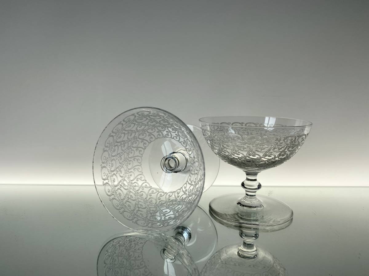 バカラ ローハン ROHAN シャンパンクープ ペア グラス オールドバカラ 