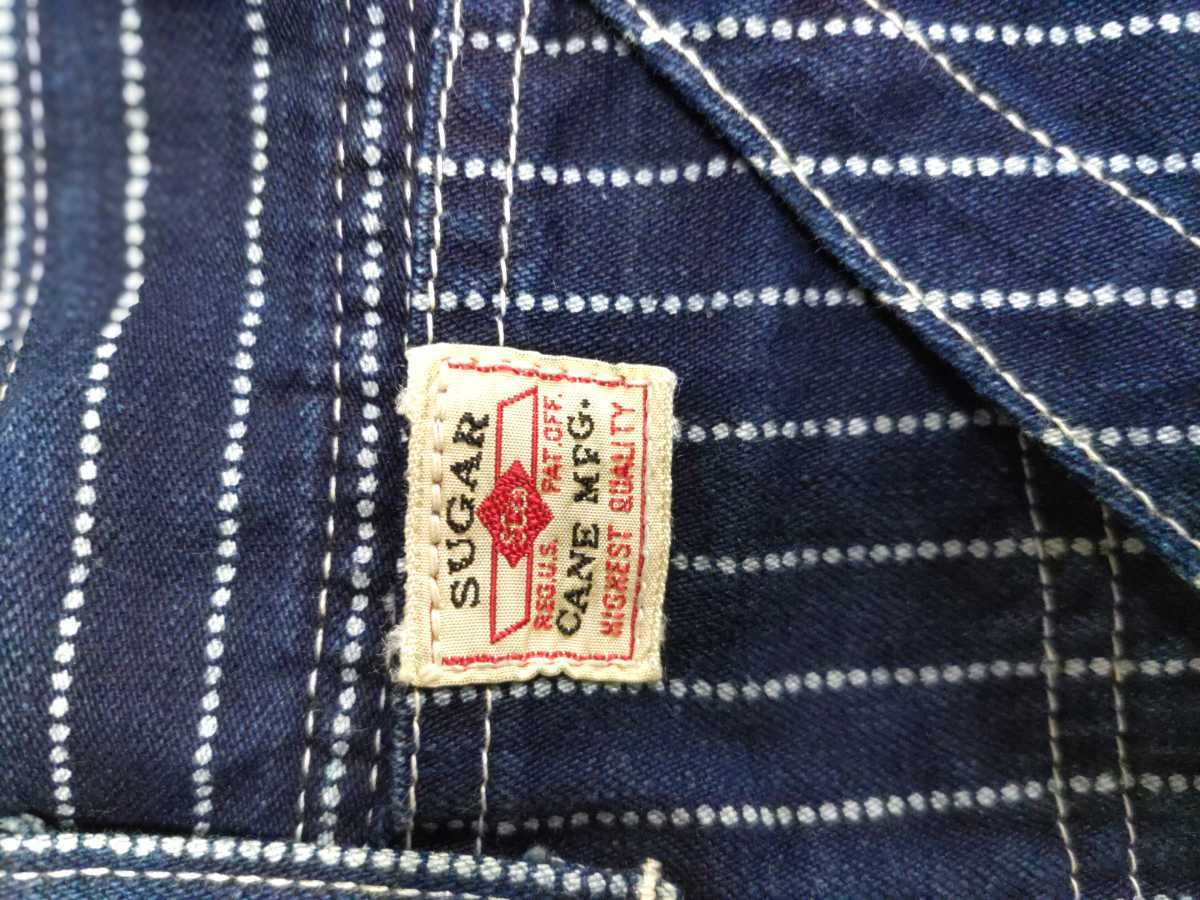 シュガーケーンワークパンツ W36ヒッコリーストライプSUGAR CANE 