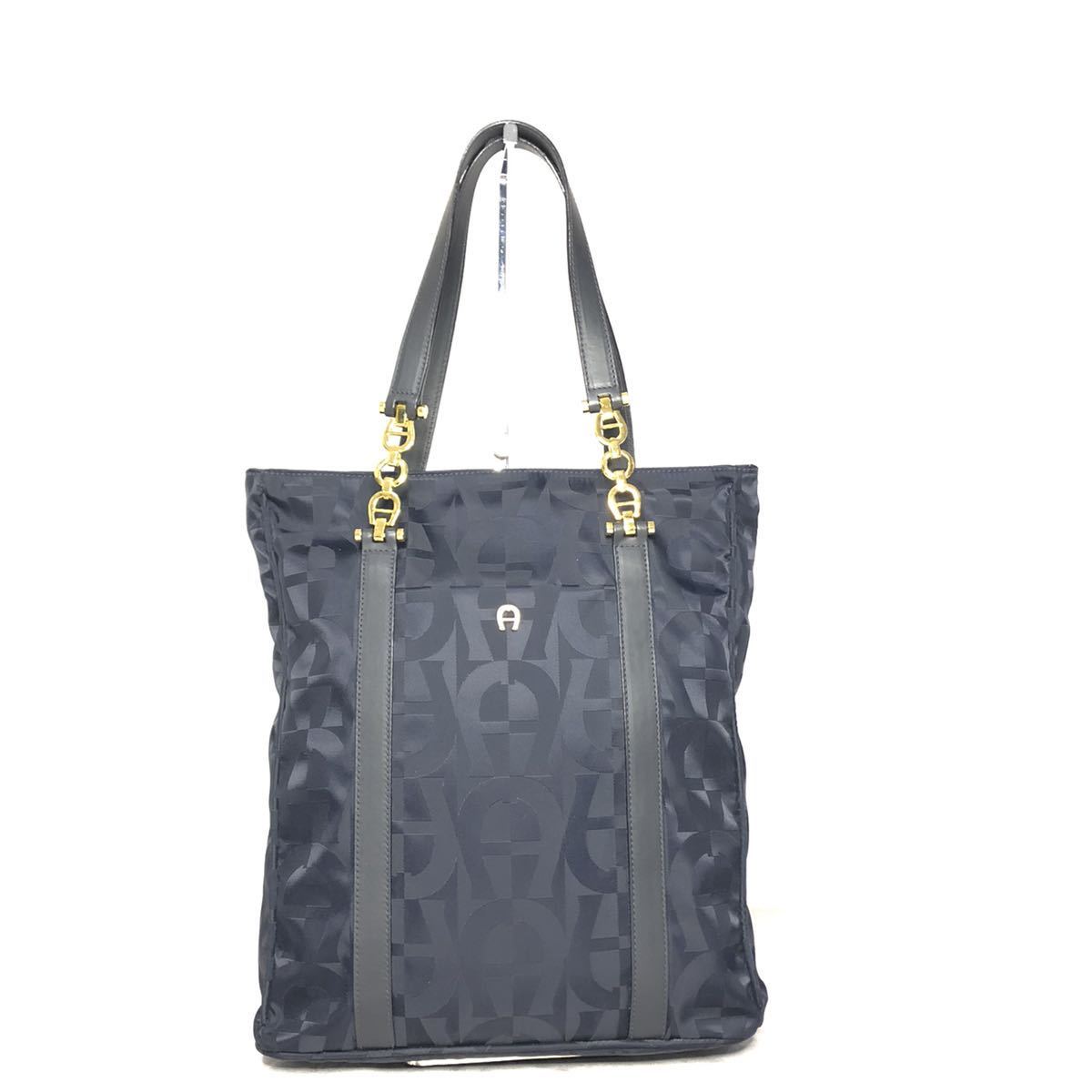 新品 未使用】AIGNER アイグナー バッグ 鞄 肩掛け 黒 ブラック 紺 
