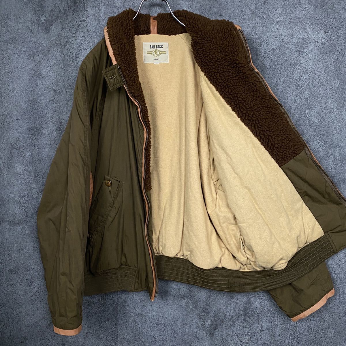 BALL BASIC ITALY ビンテージ レザーパイピング ボンバー ジャケット 