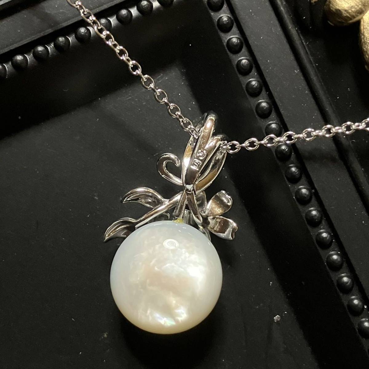 極美品 TASAKI 田崎 タサキ マベパール ネックレス 花 シルバー925