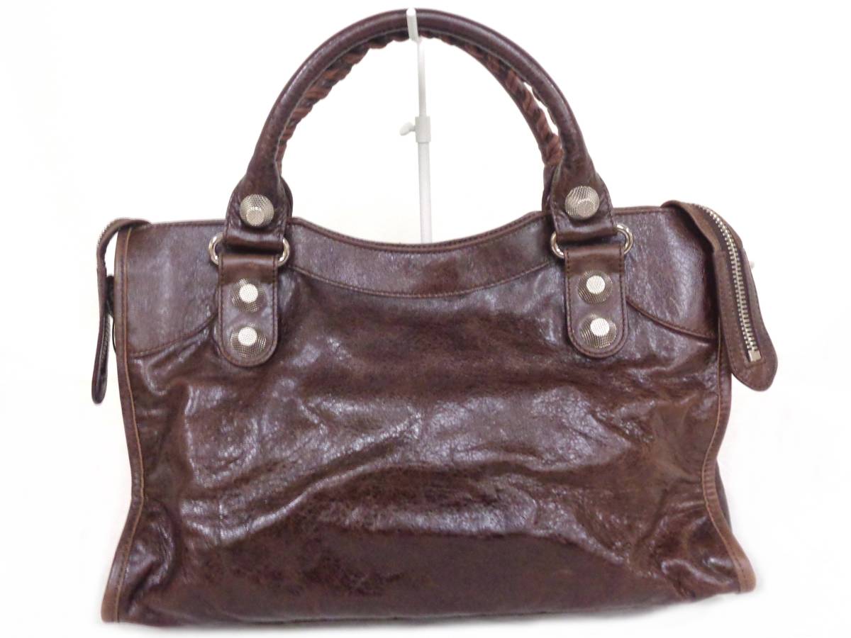 APA553●【BALENCIAGA/バレンシアガ】ジャイアントシティ ショルダー/ハンドバッグ シープスキン 173084 ■NJ328 バレンシアガ BALENCIAGA 3XL TAV37 バックロゴプル 「バレンシアガ