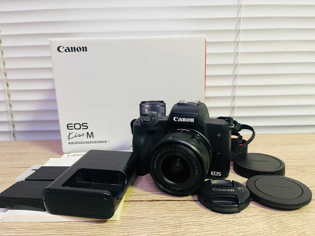 【爆買い，人気セール】 Canon キヤノン EOS Kiss M レンズキット 箱付き #14(キヤノン)｜売買されたオークション情報、yahooの商品情報をアーカイブ公開 - オークファン キヤノン