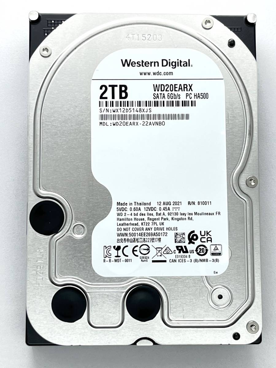 人気定番 2TB Western Digital / WD20EARX 使用時間：57ｈ 2021年製 稼働極少 3.5インチ 内蔵HDD SATA(2TB～)｜売買されたオークション情報、yahooの商品情報をアーカイブ公開 - オークファン 3.5 SerialATA