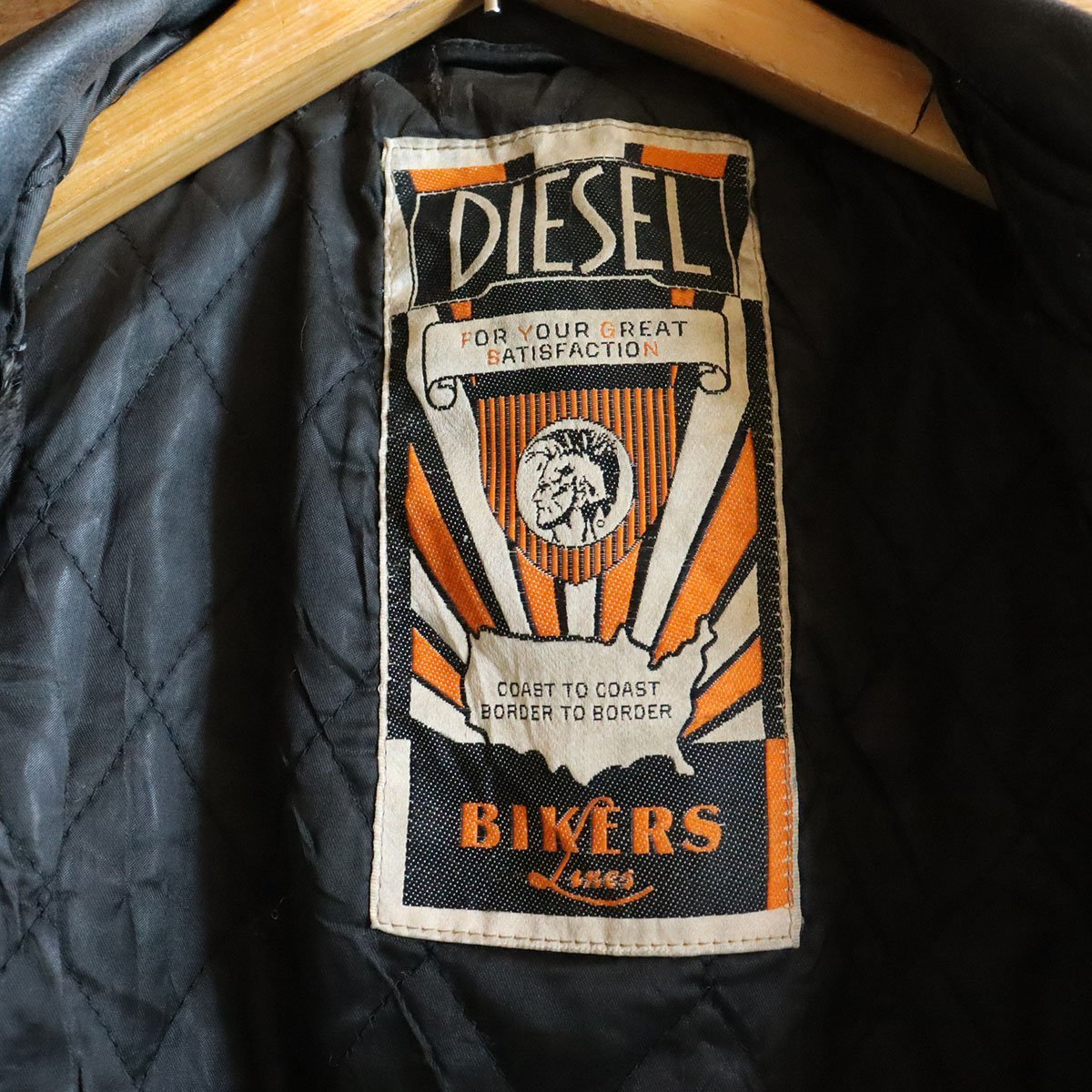 DIESEL】ディーゼル BIKERS LINES ライダースジャケット レザー 