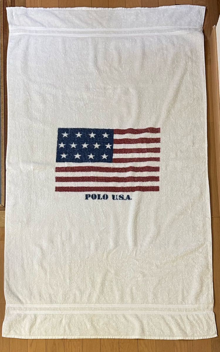 POLO LALPHLAUREN 大判バスタオル ブランケット 星条旗 USA製 80's