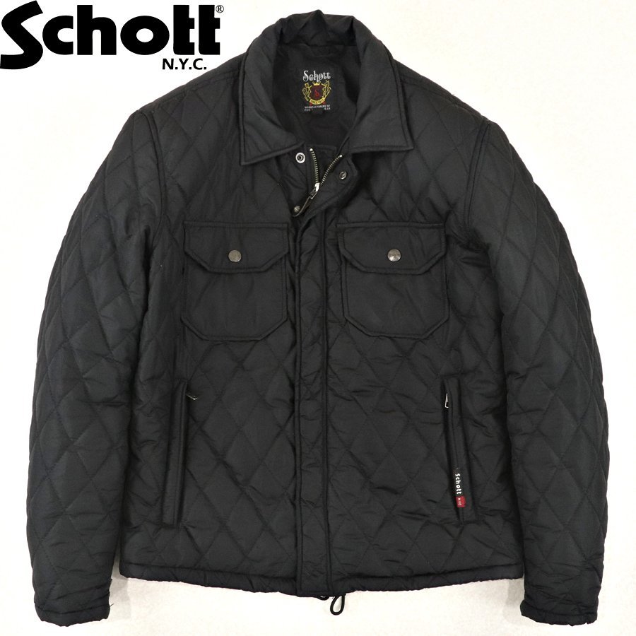 タグ付き未使用品 Schott キルティングジャケットブラック M 揃う