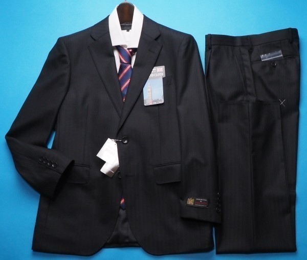 【新作】 8.6万円 大手百貨店扱い 秋冬 ジョンフォスター 英国製生地 Super150'S 艶感 ウール100% ストライプ スーツA6黒 A 1075661(Lサイズ)｜売買されたオークション情報、yahooの商品情報をアーカイブ公 Lサイズ
