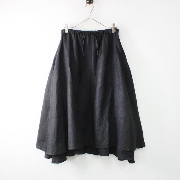 驚きの破格値，送料無料 fog linen work &times; nest Robe フォグリネンワーク ネストローブ リネンフレアスカート/ブラック 2400013042765(Mサイズ)｜売買されたオークション情報、yahooの商品情報をアーカイブ公開 - オークファ フレアースカート、ギャザースカート