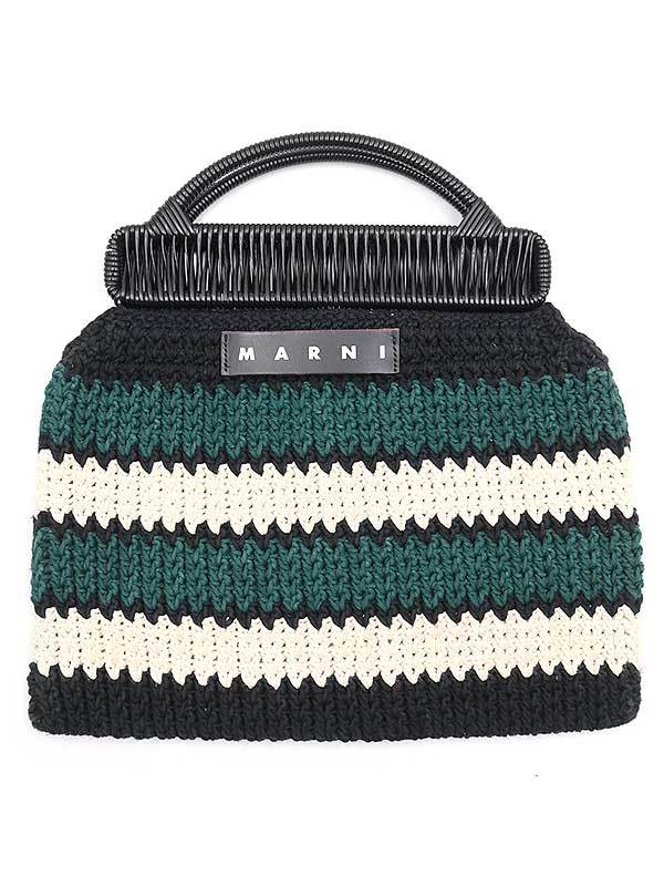 美品】MARNI マルニマーケット クロシェ バッグ グリーン 中古・古着