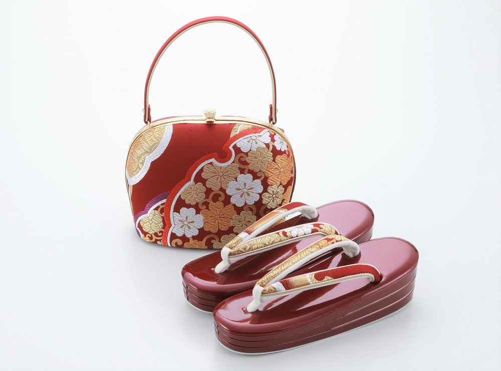 1円 日本製 振袖用 草履バッグセット 帯地 フリーサイズ AT-295(バッグ