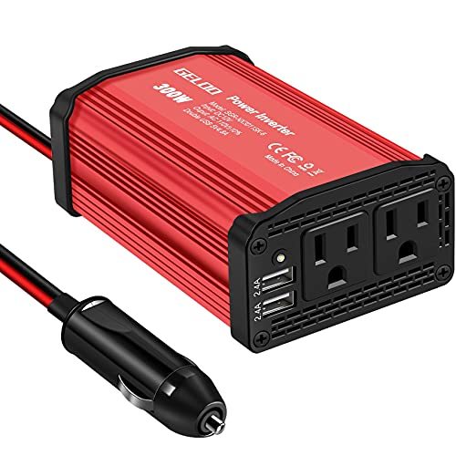 定番，お買い得 色Red GELOO 300W 車 インバーター カーインバーター 12V 110V 変圧器 コンバーター 車載急速充電器 USB(12V用)｜売買されたオークション情報、yahooの商品情報をアーカイブ公開 - オークファン 12V用