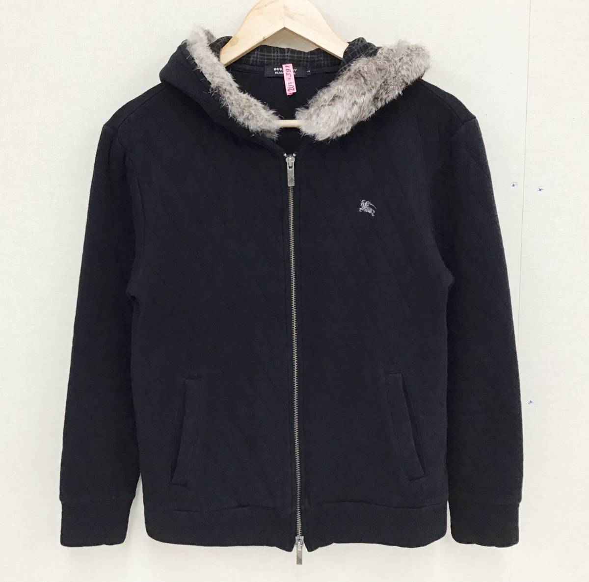 BURBERRY BLACK LABEL 半袖フード付きパーカー BLACK BURBERRY