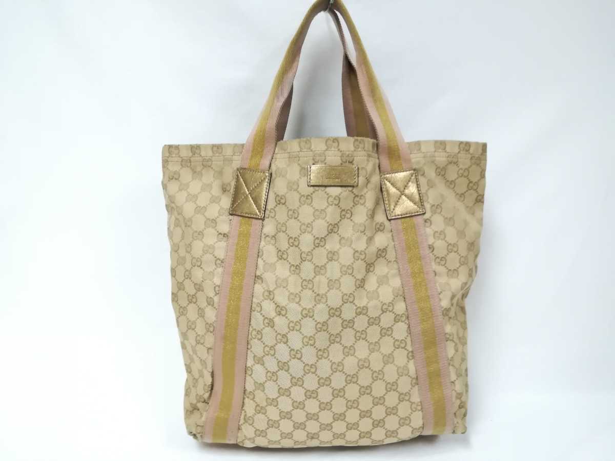 送料無料，人気セール GUCCI グッチ トートバッグ GG柄 ベージュ 