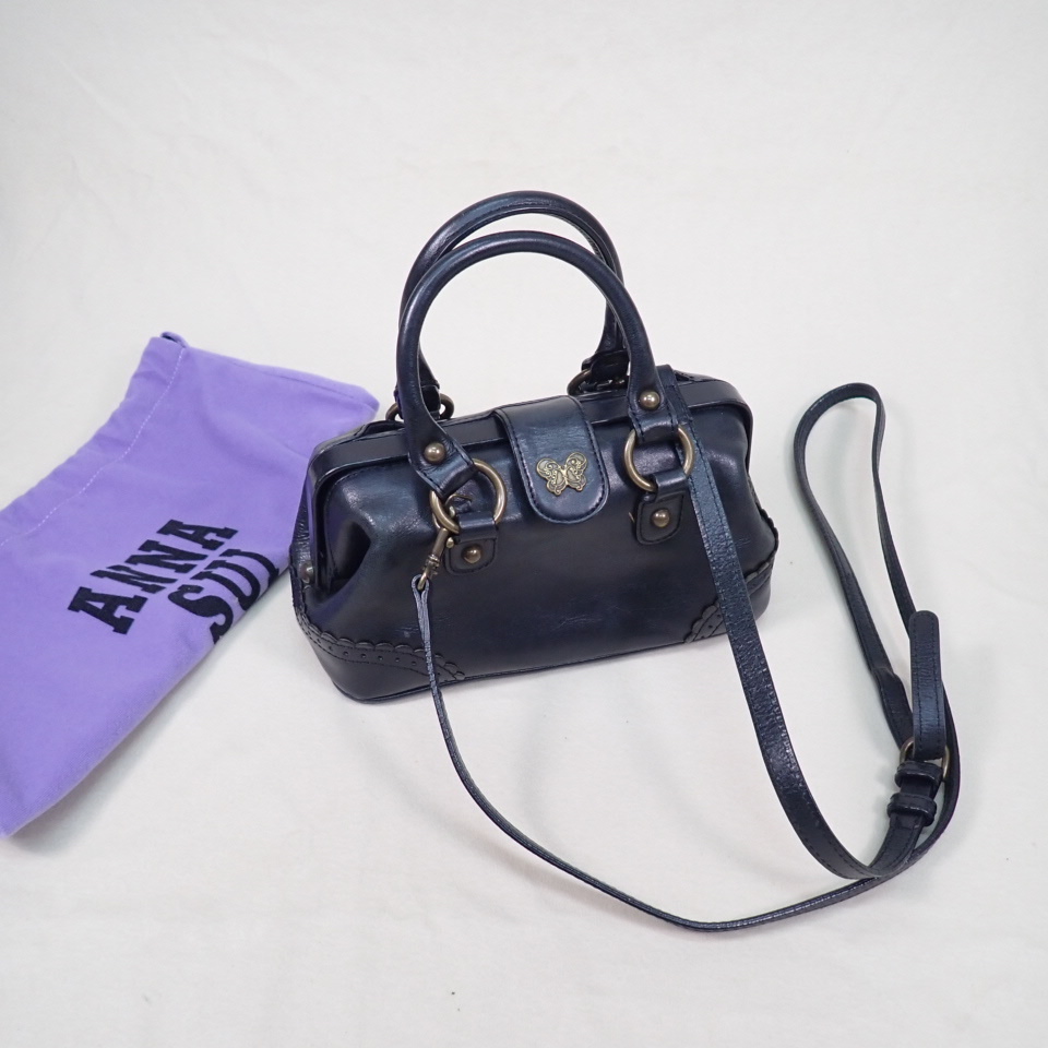 アナスイ ANNA SUI ダレスバッグ 2way ハンド ショルダー ミニ レザー 